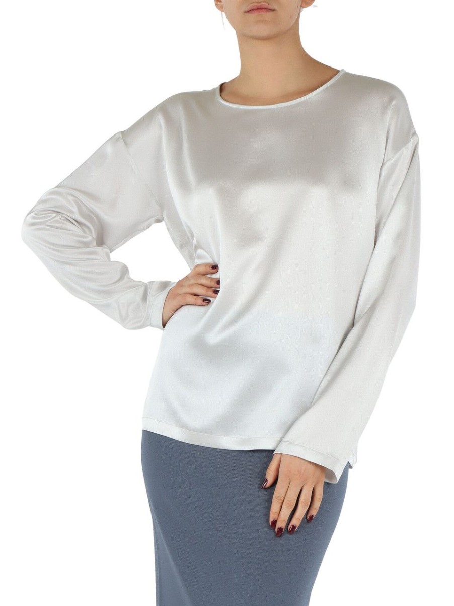 Donna FABIANA FILIPPI | Blusa In Seta Grigio Chiaro