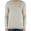 Uomo AERONAUTICA MILITARE | Maglia Girocollo In Cotone Con Ricamo Logo Beige