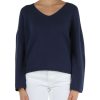 Donna REPLAY | Maglia Collo A V In Misto Cotone Blu