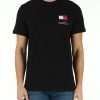 Uomo TOMMY JEANS | T-Shirt In Cotone Con Stampa Logo Frontale Nero