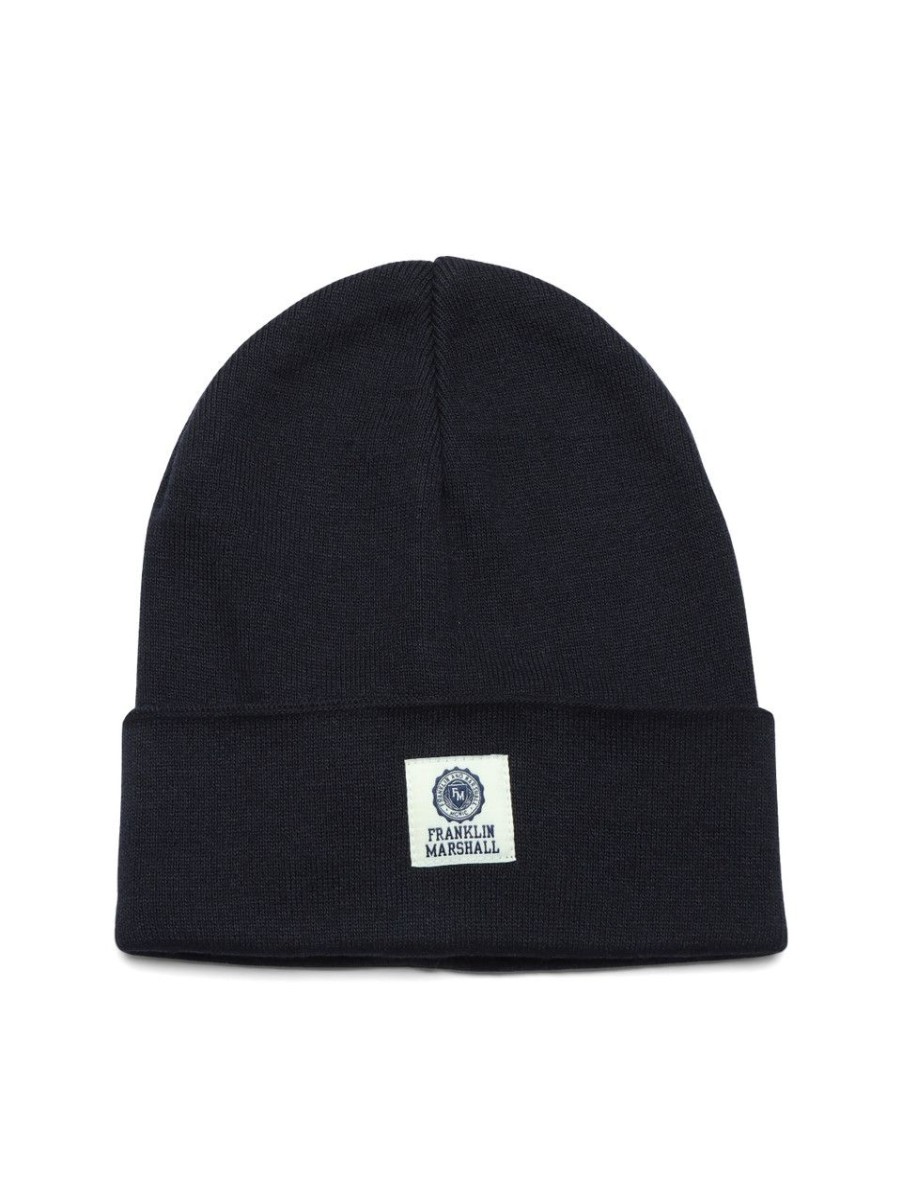 Donna FRANKLIN & MARSHALL | Cappello In Misto Cotone Con Patch Logo Blu Scuro