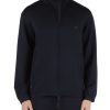 Uomo EMPORIO ARMANI | Felpa Con Zip Travel Essential In Double Jersey Di Misto Cotone Blu Scuro