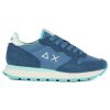 Donna SUN68 | Sneakers In Pelle E Tessuto Ally Solid Nylon Blu Chiaro