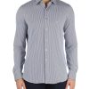 Uomo MICHAEL MICHAEL KORS | Camicia Slim Fit A Righe In Tessuto Stretch Blu Scuro