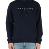 Uomo TOMMY JEANS | Felpa Con Cappuccio In Misto Cotone Blu Scuro