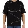 Uomo EMPORIO ARMANI | T-Shirt In Cotone Pesante Con Ricamo Logo Nero