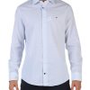 Uomo TOMMY HILFIGER | Camicia Slim Fit In Cotone Lavato Bianco