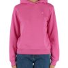 Donna CALVIN KLEIN JEANS | Felpa In Misto Cotone Garzato Con Cappuccio E Patch Logo Rosa