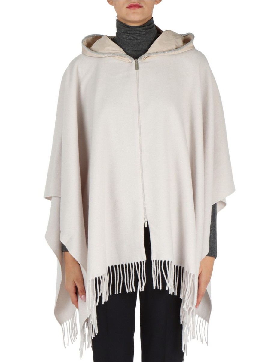 Donna FABIANA FILIPPI | Cappa In Lana Vergine Merino - Seta E Cashmere Beige