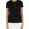 Donna ELISABETTA FRANCHI | T-Shirt In Cotone Con Dettaglio Collana Logo Nero