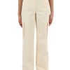 Donna CALVIN KLEIN JEANS | Pantalone Gamba Larga In Cotone Stretch Giallo Chiaro