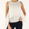 Donna TRUSSARDI | Blusa Senza Maniche In Georgette Bianco