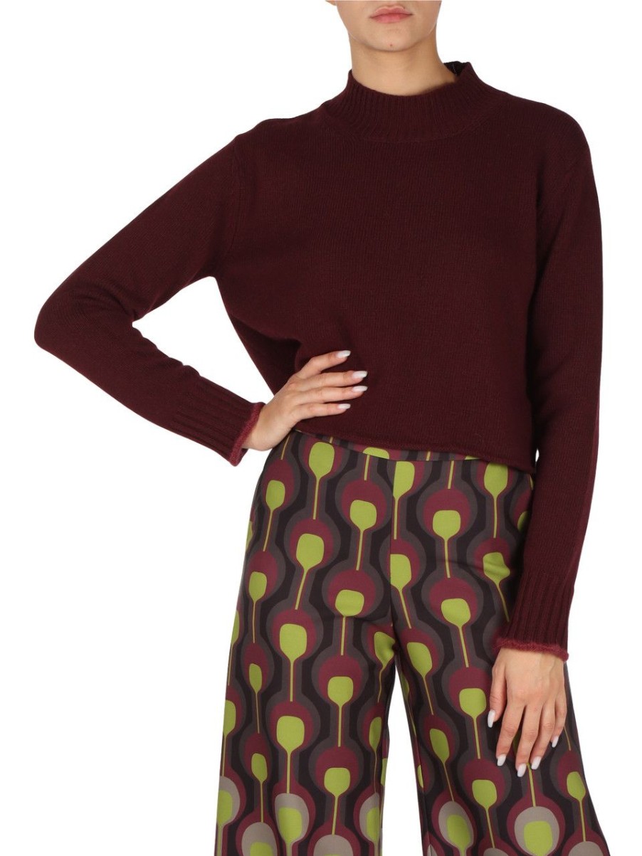 Donna MALìPARMI | Maglia Cropped Cashmere Merinos Bordeaux