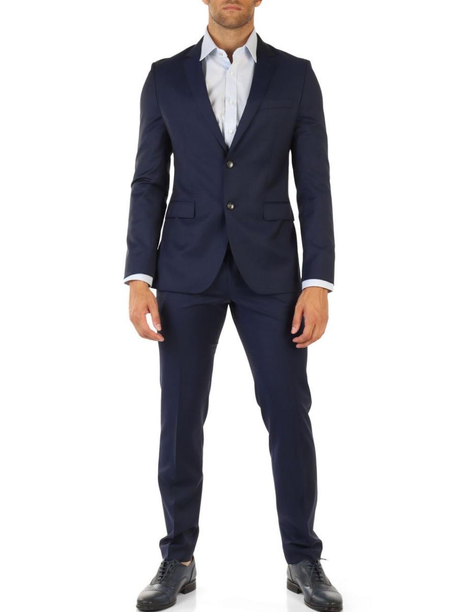 Uomo BOSS | Abito Classico Due Pezzi In Lana Vergine Super 120 Extra Slim Fit Blu