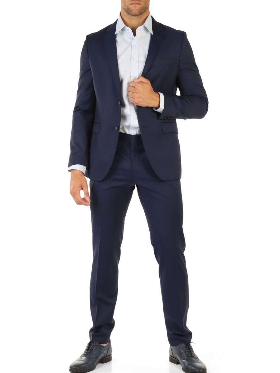 Uomo BOSS | Abito Classico Due Pezzi In Lana Vergine Super 120 Extra Slim Fit Blu