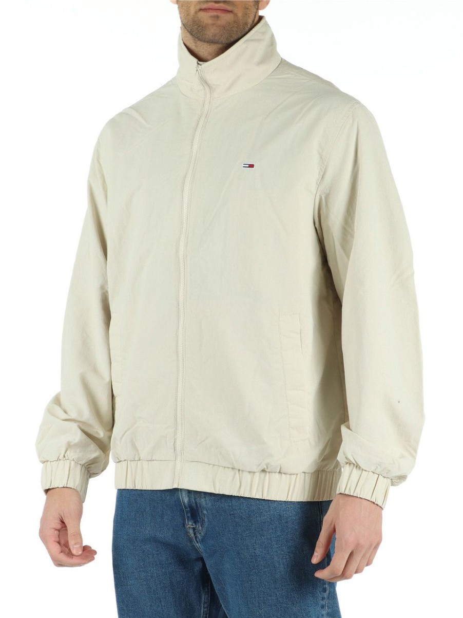 Uomo TOMMY JEANS | Giubbino Leggero Con Ricamo Logo Frontale Beige