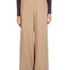 Donna NIÙ | Pantalone Gamba Larga In Misto Viscosa E Lana Beige