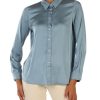 Donna EMME MARELLA | Camicia In Tessuto Satinato Stretch Zigano1 Azzurro