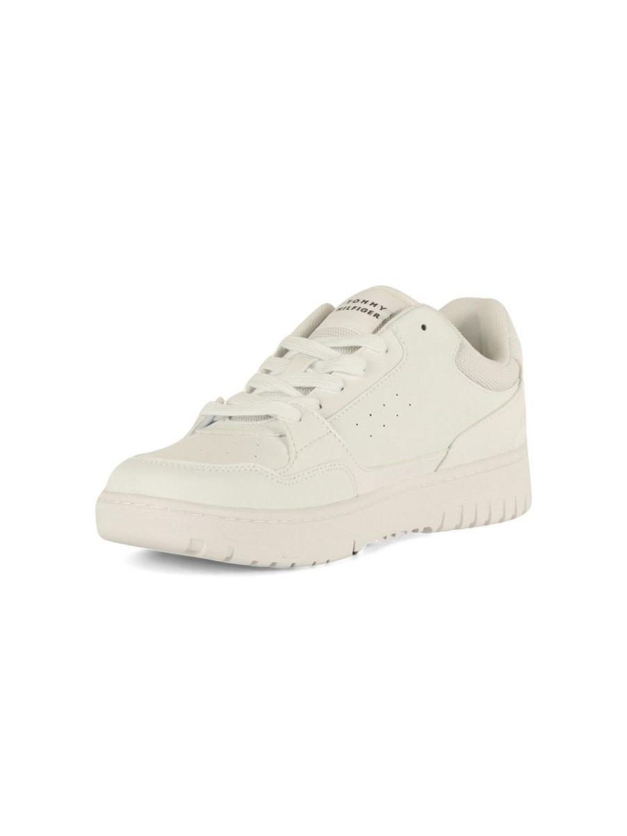 Uomo TOMMY JEANS | Sneakers In Pelle Basket Core Bianco