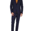 Uomo AT.P.CO | L'Abito Vienna Comprende Giacca E Pantalone In Misto Rayon Blu Scuro