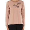 Donna ELENA MIRÒ | T-Shirt In Cotone Stretch Con Paillettes Rosa