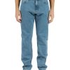 Uomo CALVIN KLEIN JEANS | Pantalone Jeans Cinque Tasche Authentic Straight Blu Chiaro