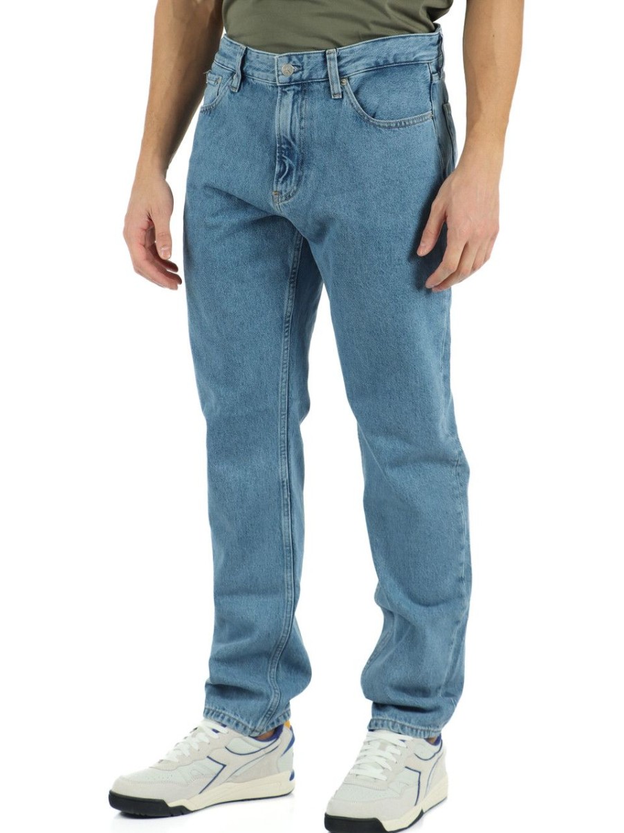 Uomo CALVIN KLEIN JEANS | Pantalone Jeans Cinque Tasche Authentic Straight Blu Chiaro