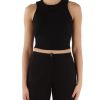 Donna EMPORIO ARMANI | Top In Tessuto Scuba Con Stampa Logo Gommata Nero