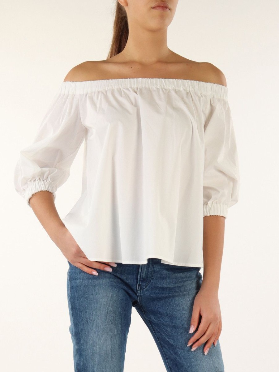 Donna TRUSSARDI | Blusa Svasata In Popeline Bianco