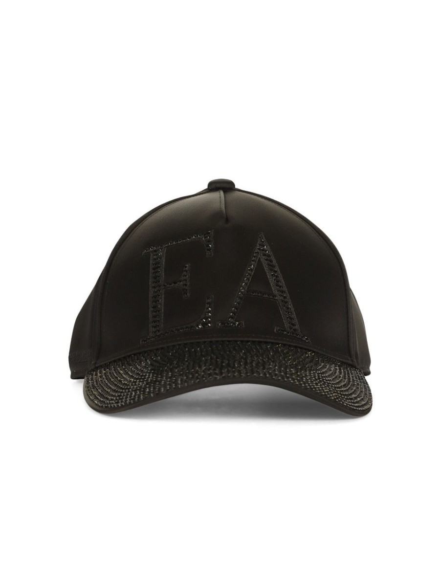 Uomo ARMANI EXCHANGE | Cappello In Satin Con Strass Nero