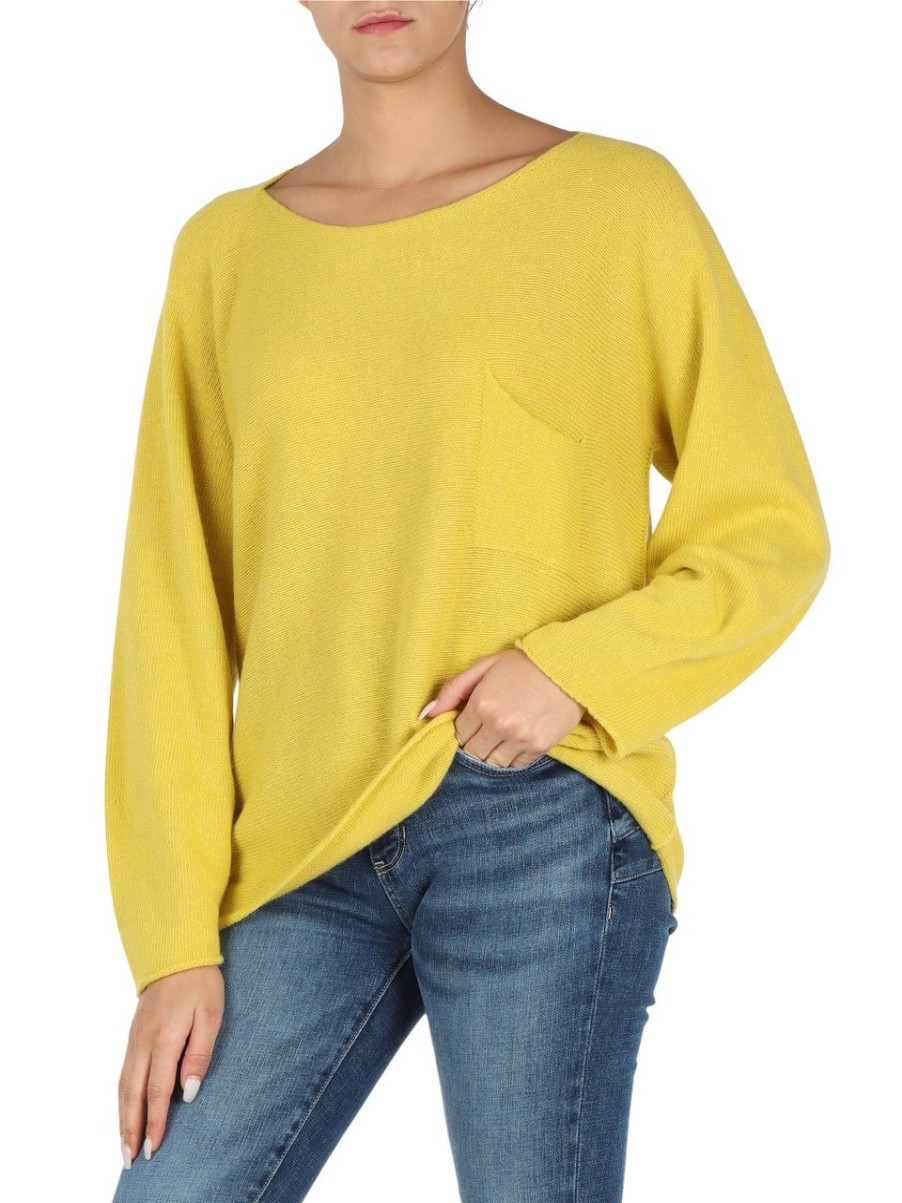 Donna MARKUP | Maglia In Misto Lana Merino - Viscose And Cashmere Giallo