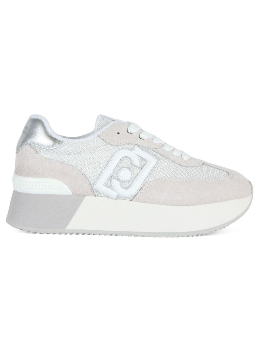 Donna LIU JO | Sneakers Platform Dreamy 02 Con Patch Logo Grigio Chiaro