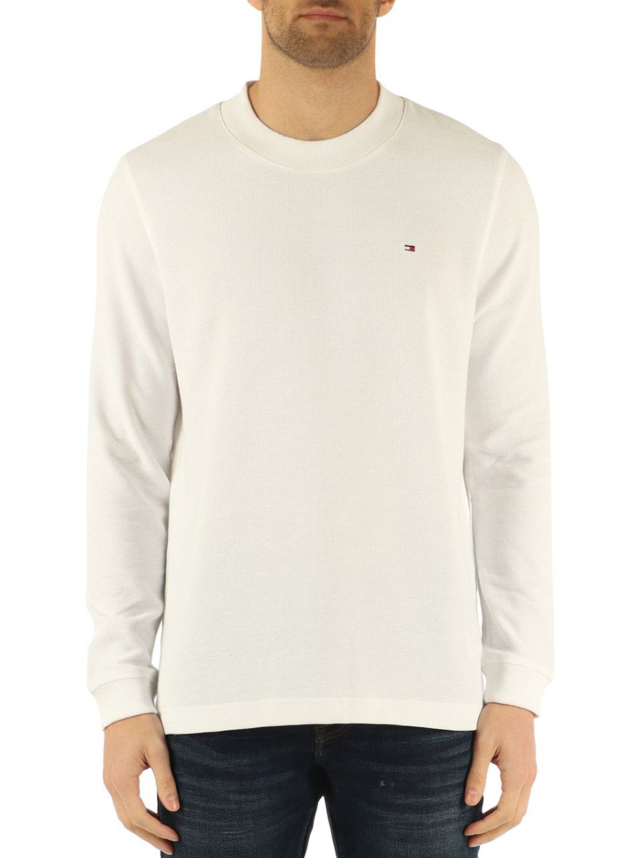 Uomo TOMMY HILFIGER | T-Shirt Regular Fit A Maniche Lunghe Bianco