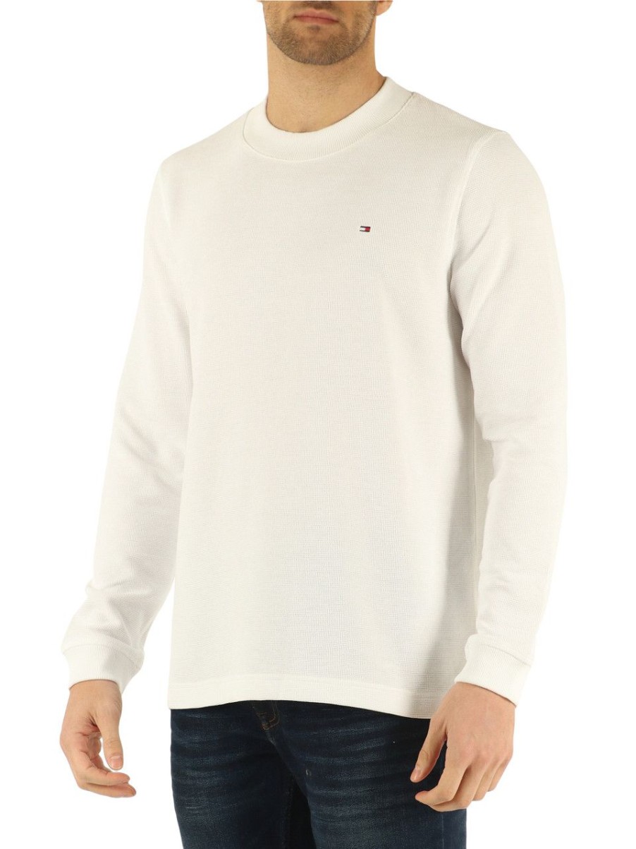 Uomo TOMMY HILFIGER | T-Shirt Regular Fit A Maniche Lunghe Bianco