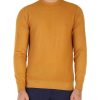 Uomo FAMA | Luxury: Maglia Girocollo In Lana Vergine Merino Extrafine Giallo Scuro