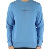 Uomo TOMMY HILFIGER | Felpa In Cotone Garzato Con Scritta Logo Azzurro