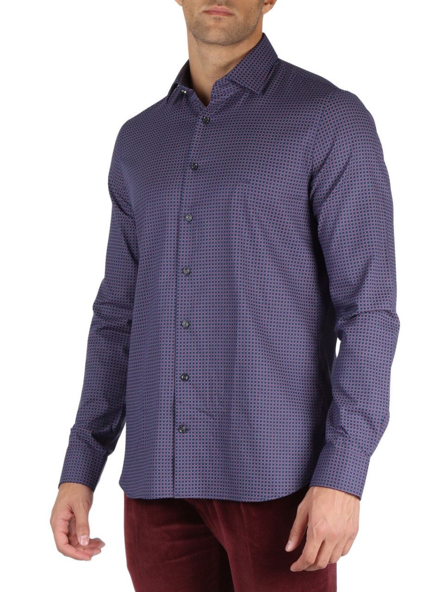 Uomo MICHAEL MICHAEL KORS | Camicia Slim Fit Easy Iron In Cotton Stretch Viola