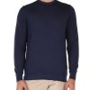 Uomo FAMA | Luxury: Maglia Girocollo In Lana Vergine Merino Extrafine Blu