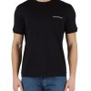 Uomo EMPORIO ARMANI | T-Shirt In Cotone Con Ricamo Logo Frontale Nero