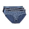 Uomo EMPORIO ARMANI | Il Set Comprende Tre Paia Di Slip Con Elastico Stampa Logo Blu Chiaro