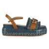 Donna LIU JO | Sandali Platform Sommer 04 Con Logo All Over Blu