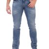 Uomo ARMANI EXCHANGE | Pantalone Jeans Cinque Tasche J13 Slim Fit Effetto Vintage Blu Chiaro