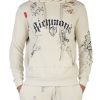 Uomo RICHMOND | Felpa Regular Fit In Cotone Con Aree Destroyed Beige