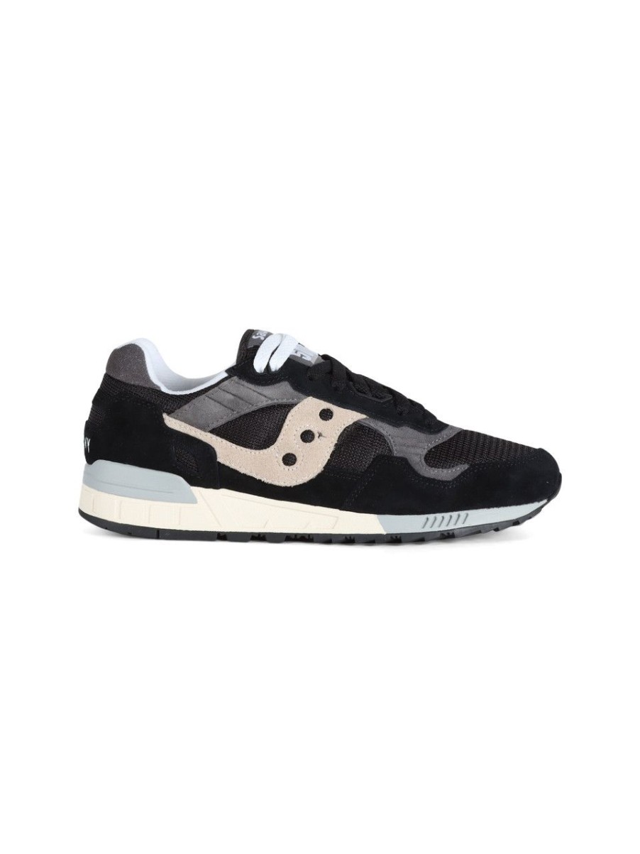 Uomo SAUCONY | Sneakers Shadow 5000 In Pelle E Tessuto Nero