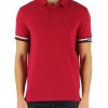 Uomo TOMMY HILFIGER | Polo Slim Fit In Misto Cotone E Viscosa Con Ricamo Logo Rosso Scuro