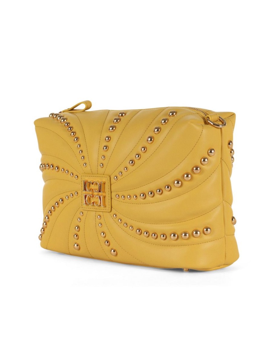 Donna LA CARRIE | Borsa A Spalla Oyster Studs Medium Giallo