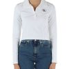 Donna CALVIN KLEIN JEANS | Polo In Misto Viscosa Con Patch Logo Bianco