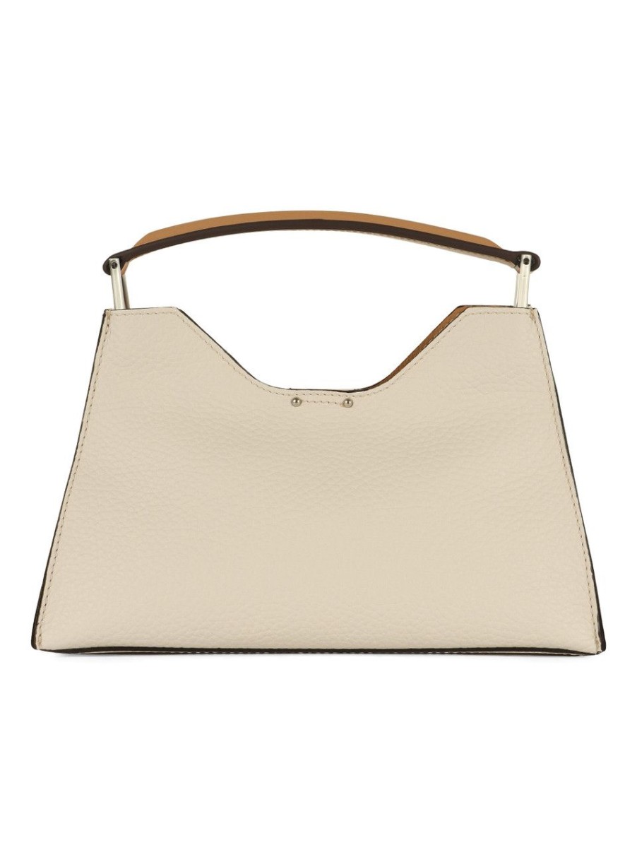 Donna GIANNI CHIARINI | Borsa A Mano In Pelle Bubble Aurora Small Panna