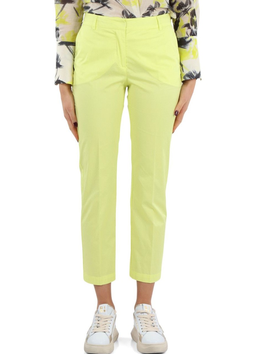 Donna ALESSIA SANTI | Pantalone In Cotone Lime