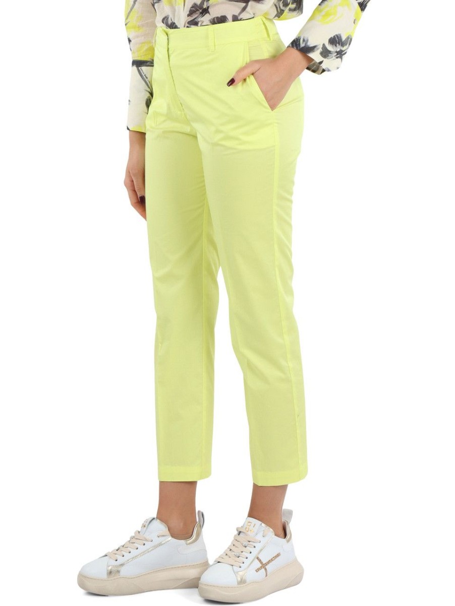 Donna ALESSIA SANTI | Pantalone In Cotone Lime